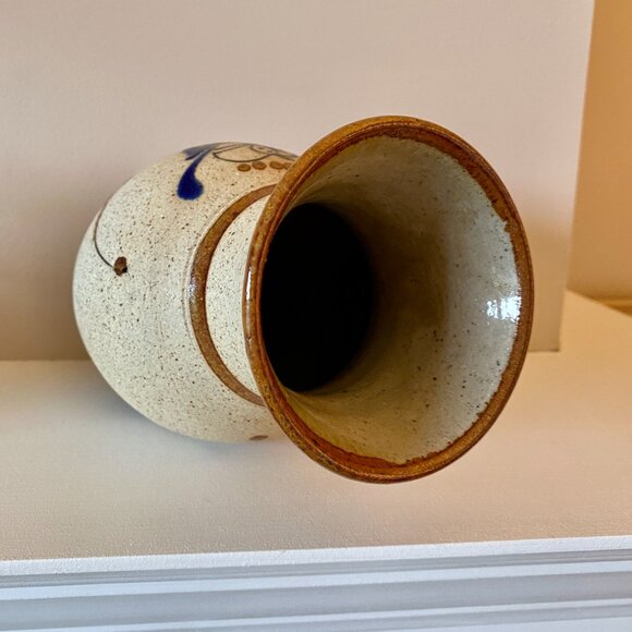 Mexican Tonala Vase Earthenware with Parrot - Picture 3 of 4